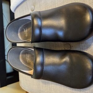 DANSKO Women's Black Leather Clogs
